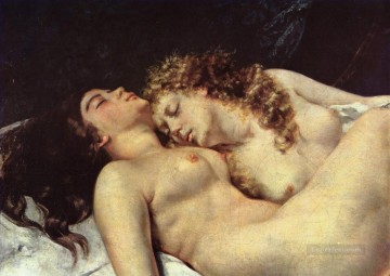  sexual Pintura al %C3%B3leo - Dormir homosexualidad lesbiana erótica Gustave Courbet
